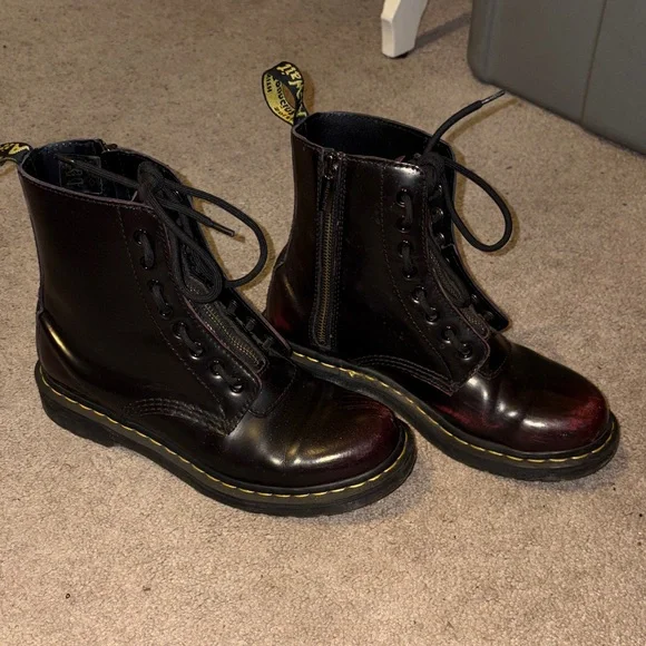 1460 Arcadia Leather Boots CHERRY 🍒 - Picture 1 of 8